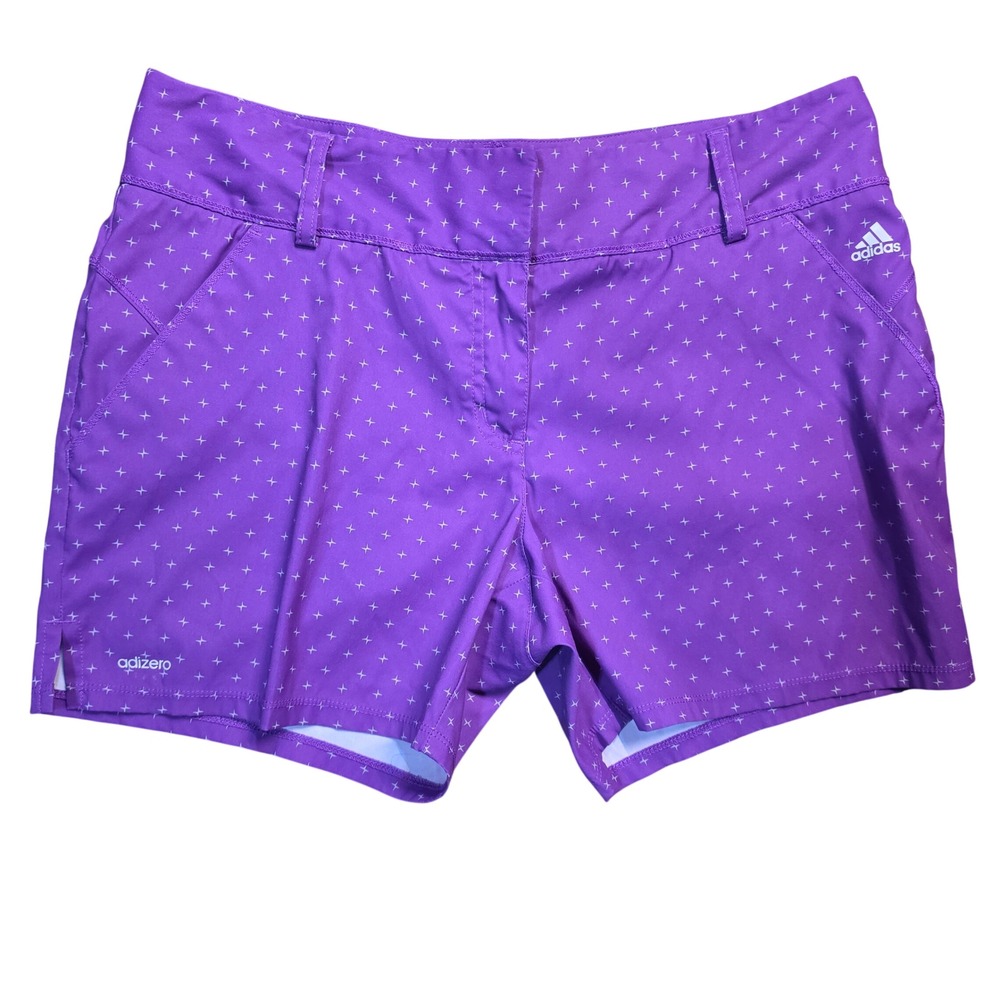 Adidas Adizero Womens Purple Starburst Print‎ Golf Shorts Size 8 Performance